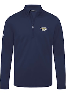 Levelwear Nashville Predators Mens Navy Blue Heron Embroidered 3D Patch Long Sleeve Qtr Zip Pullov..