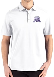 Cutter and Buck Northwestern Wildcats White Vault Advantage Refresh Pique Big and Tall Polo
