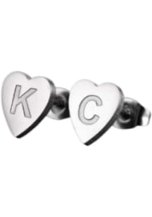 Kansas City EB &amp; Co Heart Initial Stud Womens Earrings