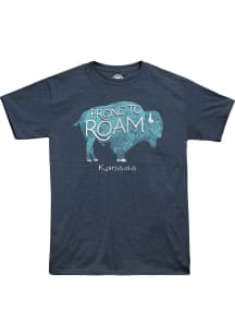 Kansas Youth Blue Prone to Roam Buffalo Short Sleeve T Shirt