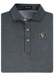 Turtleson Colorado Buffaloes Mens Black Chris diamond print Short Sleeve Fashion Polo