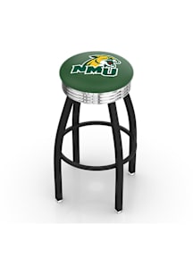 Northern Michigan Wildcats 3 Ring Chrome Seat Pub Stool - Black