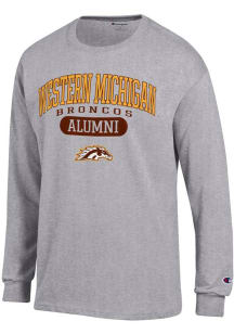 Mens Western Michigan Broncos Grey Champion Pill Alumni Jersey Tee