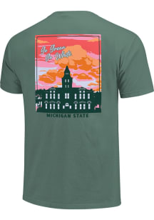 Michigan State Spartans Sun Kissed Sky Short Sleeve T-Shirt - Green