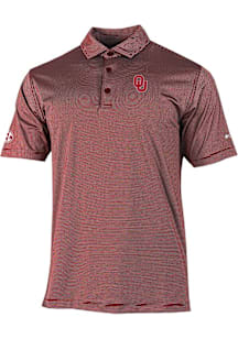 Columbia Oklahoma Sooners Mens Crimson Double Hit 2 Loc Short Sleeve Polo