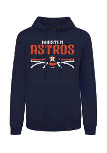 Levelwear Houston Astros Mens Navy Blue Podium Arcade Long Sleeve Hoodie