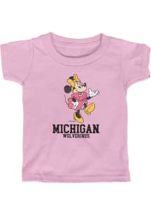 Toddler Girls Pink Michigan Wolverines High Stepper Minnie Short Sleeve T-Shirt