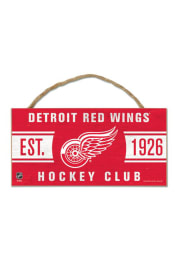 Detroit Red Wings 5x10 Hockey Club Wood Rope Sign