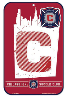 Chicago Fire 11x17 Logo Wordmark Plastic Sign