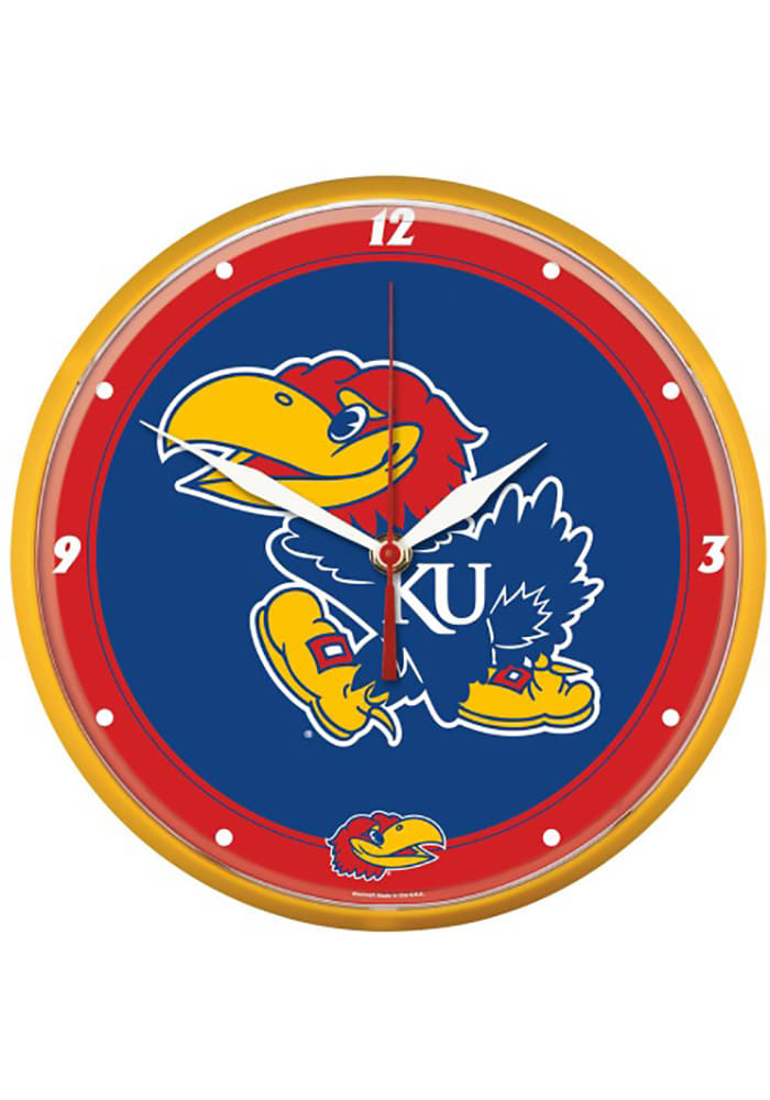 Kansas Jayhawks 12.75 inch Round Wall Clock