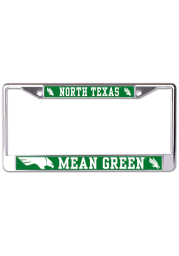 North Texas Mean Green Metallic Printed License Frame