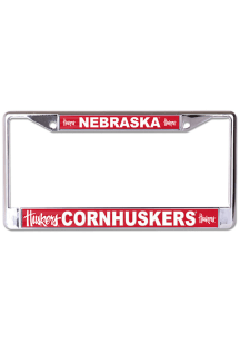 Nebraska Cornhuskers Red  Metallic Printed License Frame