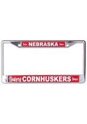 Nebraska Cornhuskers Metallic Printed License Frame