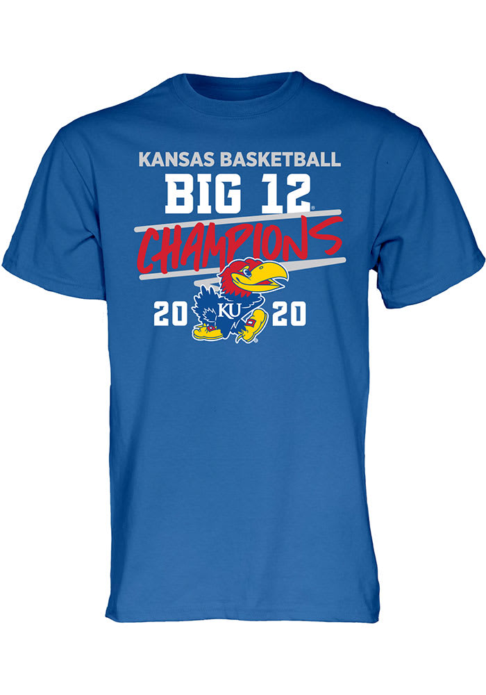Kansas Jayhawks Blue 2019-2020 Big 12 Champions Short Sleeve T Shirt