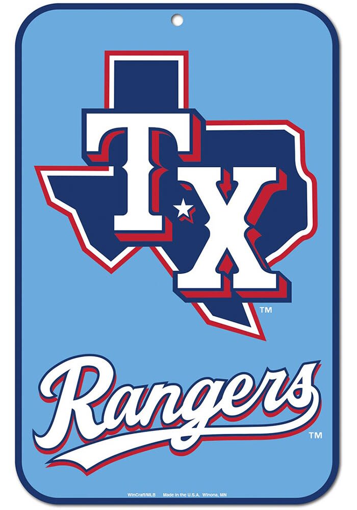 Texas Rangers Powder Blue Jersey 11x17 Parking Sign