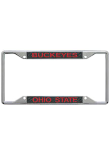 Ohio State Buckeyes Silver  Carbon Fiber License Frame