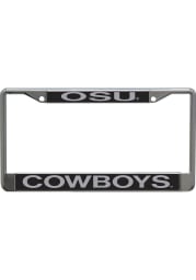 Oklahoma State Cowboys Inlaid Black and Silver License Frame