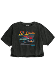 St. Louis Women's Muscle Car Cropped Short Sleeve T-Shirt - Reactive Black