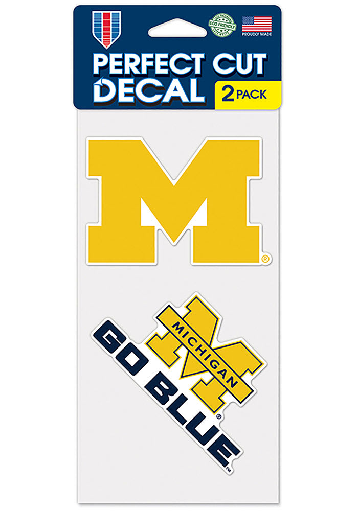 Michigan Wolverines 4x4 Set of 2 Auto Decal - Blue