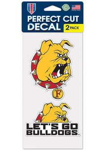 Ferris State Bulldogs 4x4 Set of 2 Auto Decal - Red