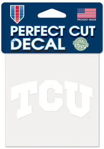 TCU Horned Frogs 4x4 White Auto Decal - White