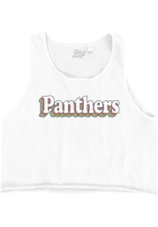Pitt Panthers Womens White Cropped Ringspun Tank Top