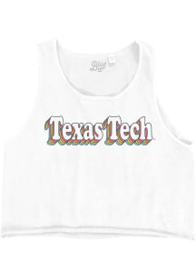 Texas Tech Red Raiders Womens White Cropped Ringspun Tank Top
