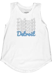 Detroit Women's Repeating Wordmark Muscle Tank - White