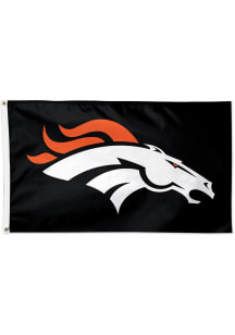 Denver Broncos Basic Logo Black Silk Screen Grommet Flag