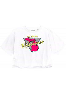 Michigan Wolverines Womens White Retro Pastel Short Sleeve T-Shirt