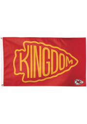 Kansas City Chiefs Kingdom 3x5 1-Sided Red Silk Screen Grommet Flag