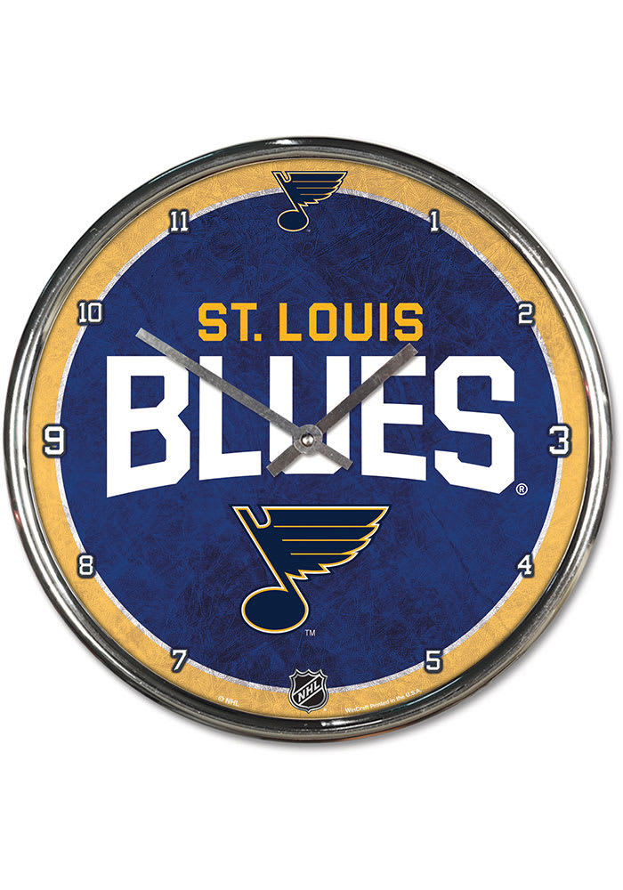 St Louis Blues Chrome Wall Clock