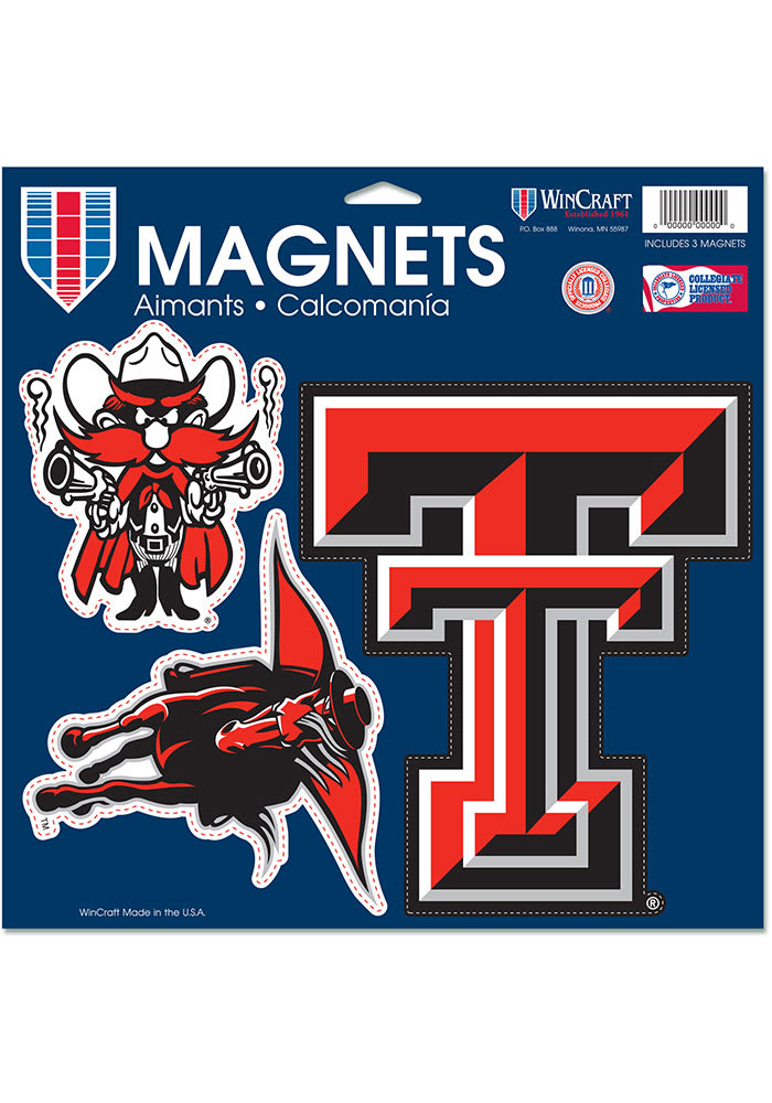 Texas Tech Red Raiders 11x11 3pk Magnet