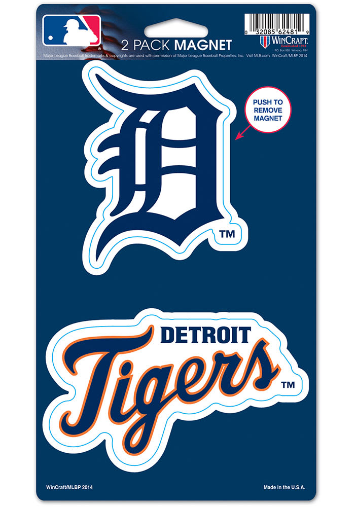 Detroit Tigers 2pk Die Cut Magnet