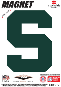 Green  Michigan State Spartans S Logo 3x5 Die Cut Magnet