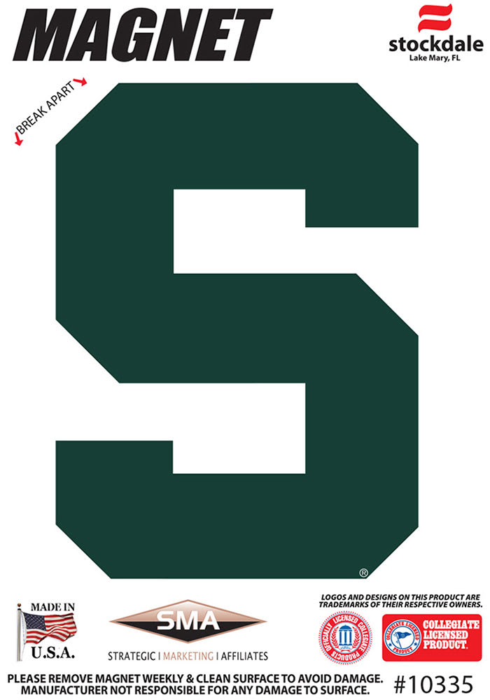 Michigan State Spartans S Logo 3x5 Die Cut Magnet
