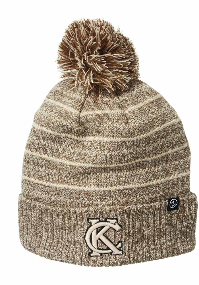 Zephyr Kansas City White Custom Cuff Pom Mens Knit Hat