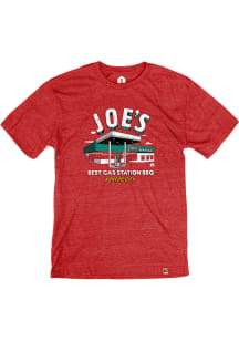 Joe's Kansas City Bar-B-Que Heather Red Gas Station Short Sleeve T-Shirt