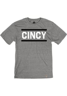 Cincinnati Heather Grey Cincy Block and Bars Short Sleeve T-Shirt