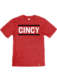 Cincinnati Heather Red Cincy Block and Bars Short Sleeve T-Shirt