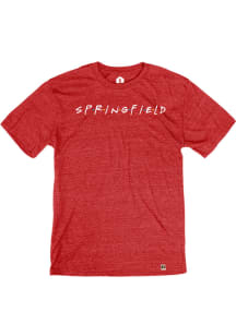 Springfield Heather Red Wordmark Dots Short Sleeve T-Shirt