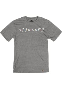 St. Joe Heather Grey Wordmark Dots Short Sleeve T-Shirt