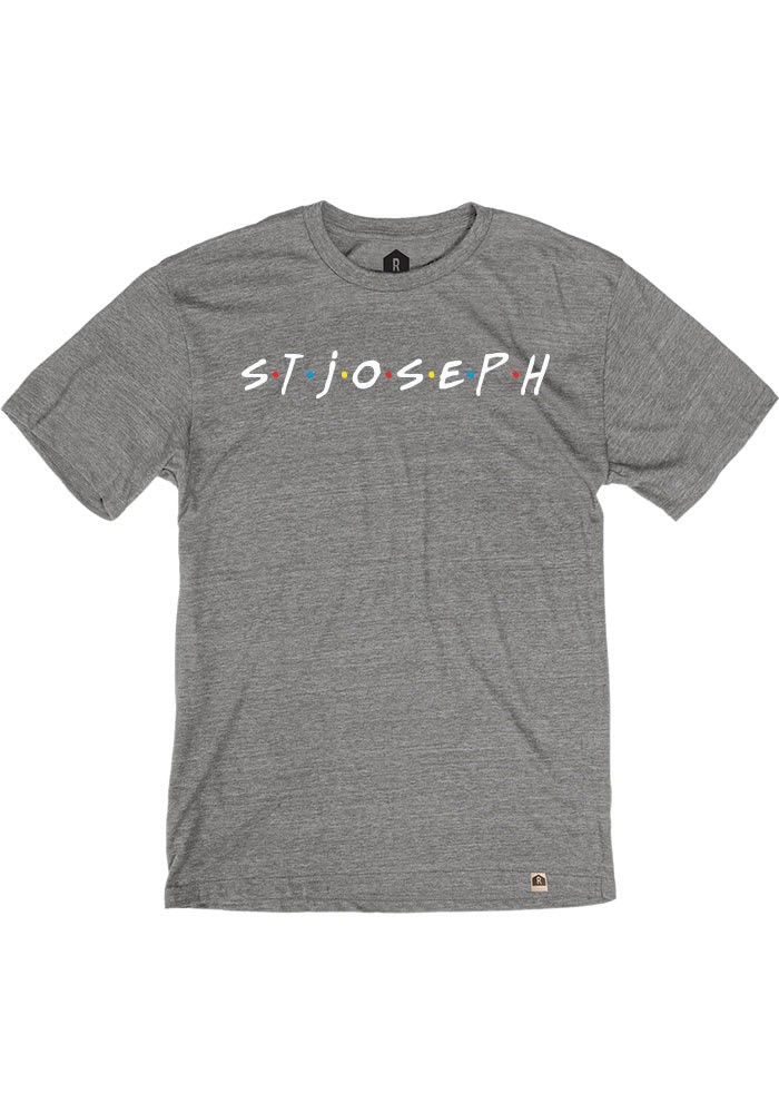 St. Joe Heather Grey Wordmark Dots Short Sleeve T-Shirt