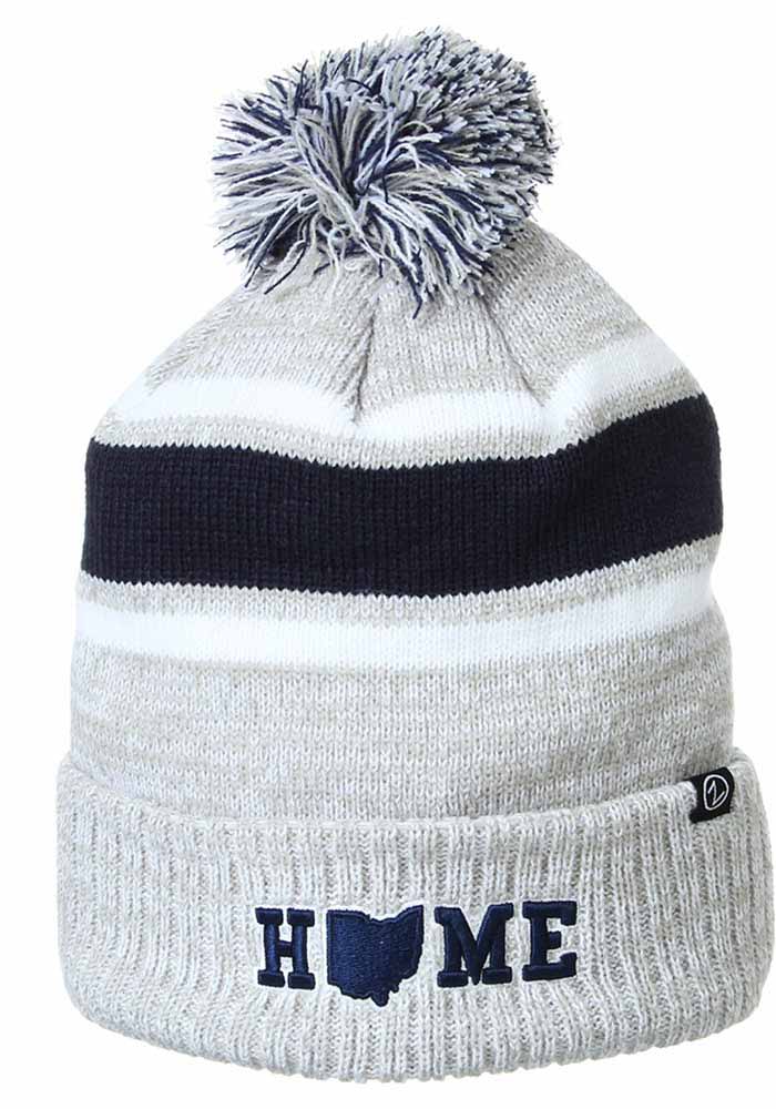 Ohio Grey HOME Cuff Pom Mens Knit Hat
