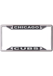 Chicago Cubs Black and Silver Metallic Inlaid License Frame