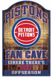 Detroit Pistons 11X17 Fan Cave Wood Sign