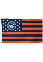 New York City FC 3x5 Stars Stripes Orange Silk Screen Grommet Flag