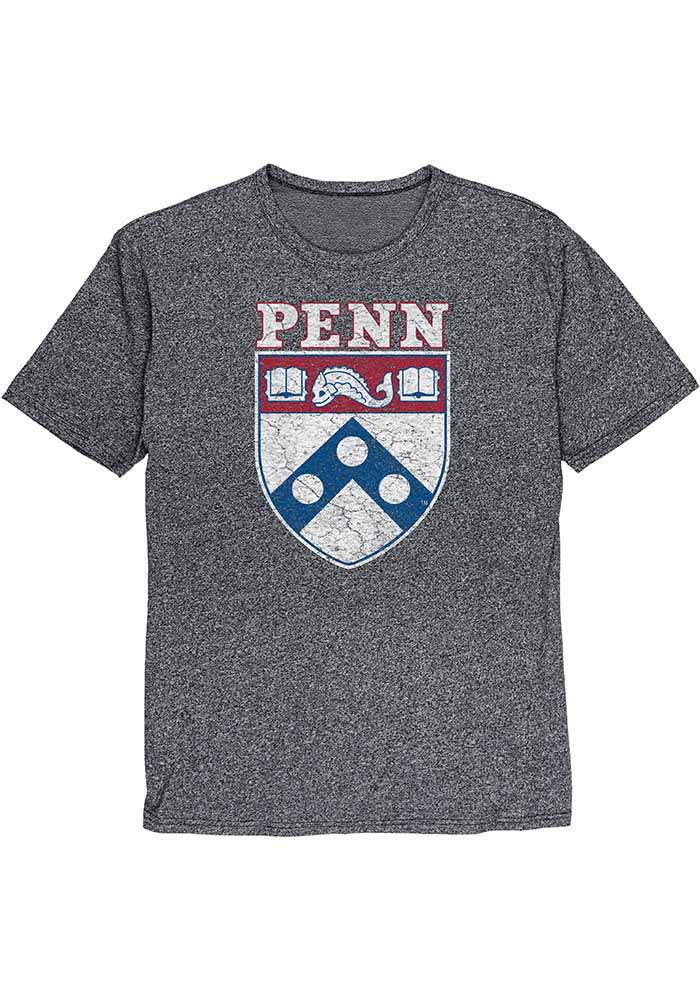 Pennsylvania Quakers Navy Blue Big Logo Mock Twist Short Sleeve Fashion T Shirt