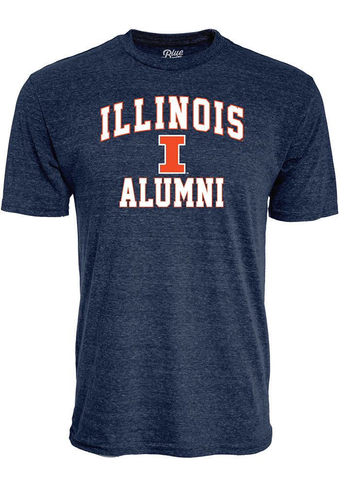 Illinois Fighting Illini Navy Blue Arch Mascot Alumni Short Sleeve Fashion T Shirt