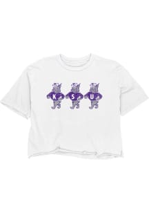 K-State Wildcats Boyfriend Crop Short Sleeve T-Shirt - White